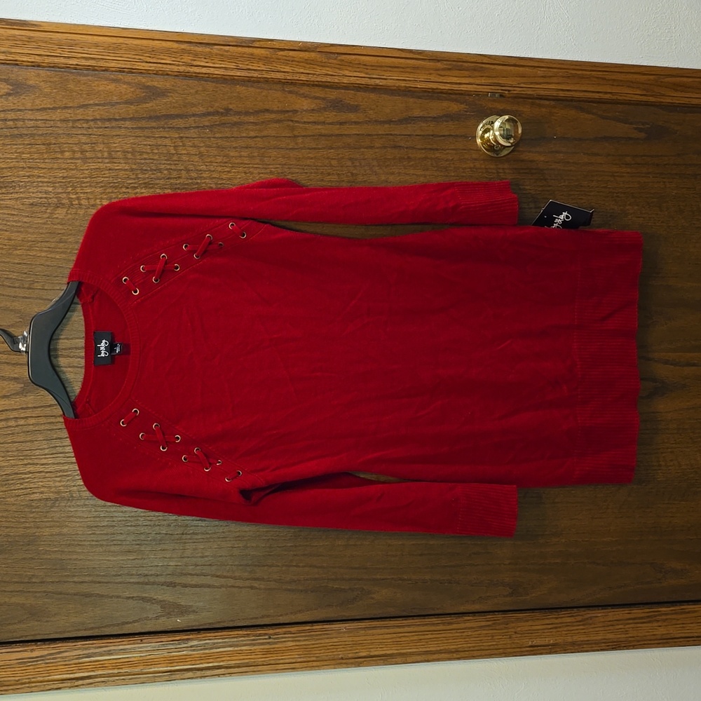 Red sweater dress